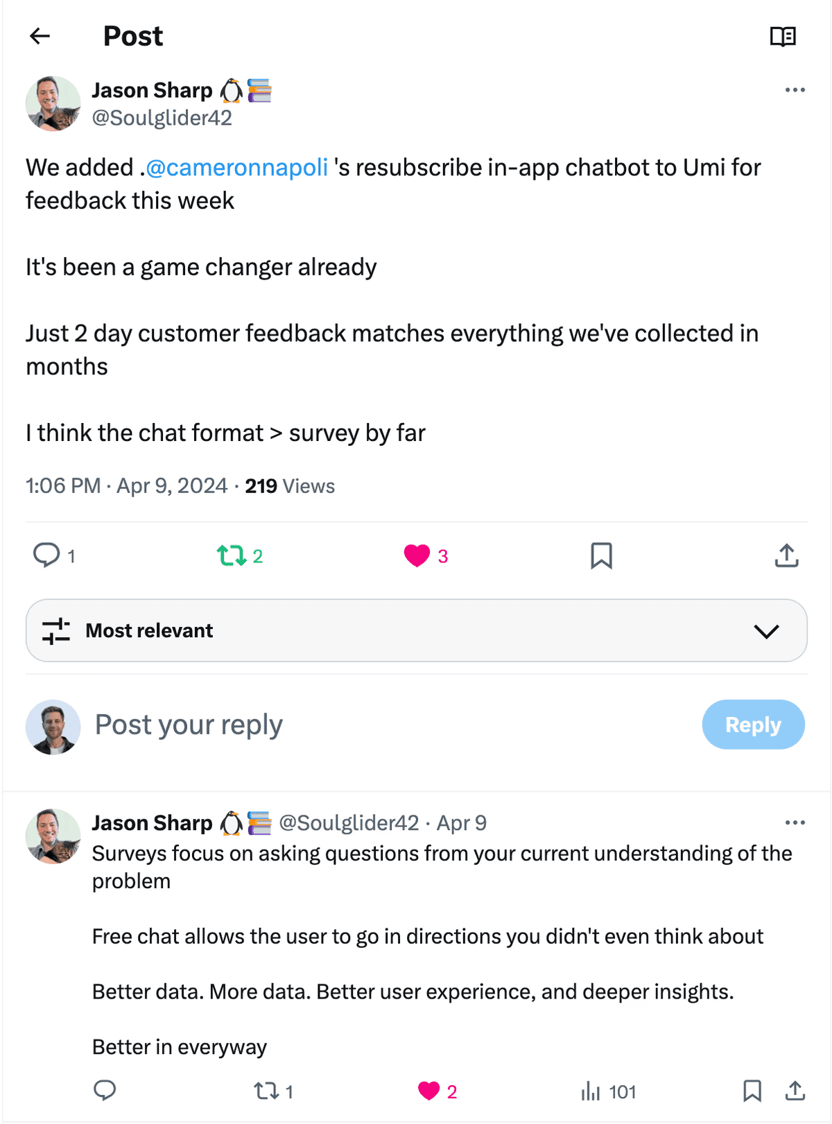 Tweet from Jason Sharp